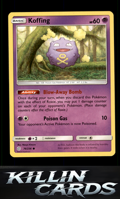 Koffing 76/236 Pokemon Common SM - Cosmic Eclipse Card NM