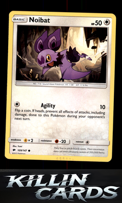 Noibat 109/147 Pokemon Common SM - Burning Shadows Card NM