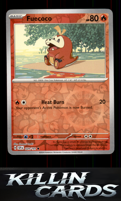 Reverse Holofoil Fuecoco 029/191 Pokemon Common SV08: Surging Sparks Card NM