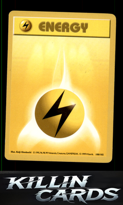 Lightning Energy 100/102 Pokemon Common Base Set (Shadowless) Card MP