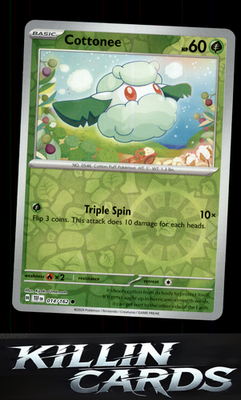 Reverse Holofoil Cottonee 014/162 Pokemon Common SV05: Temporal Forces Card NM