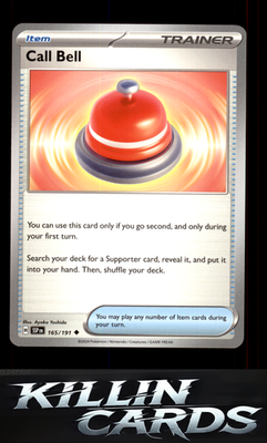 Call Bell 165/191 Pokemon Uncommon SV08: Surging Sparks Card NM