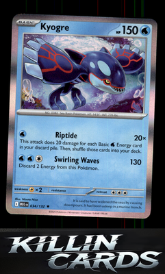 Kyogre 034/132 Pokemon Rare ME01: Mega Evolution Card NM