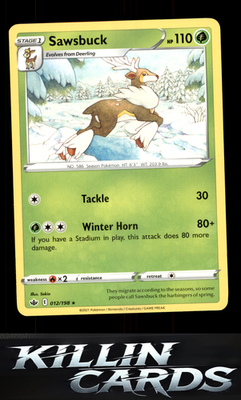Sawsbuck 012/198 Pokemon Rare SWSH06: Chilling Reign Card NM