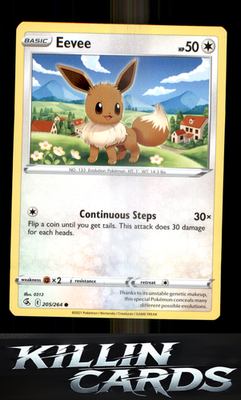 Eevee 205/264 Pokemon Common SWSH08: Fusion Strike Card NM