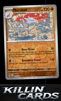 Reverse Holofoil Marowak 105/165 Pokemon Rare SV: Scarlet & Violet 151 Card NM