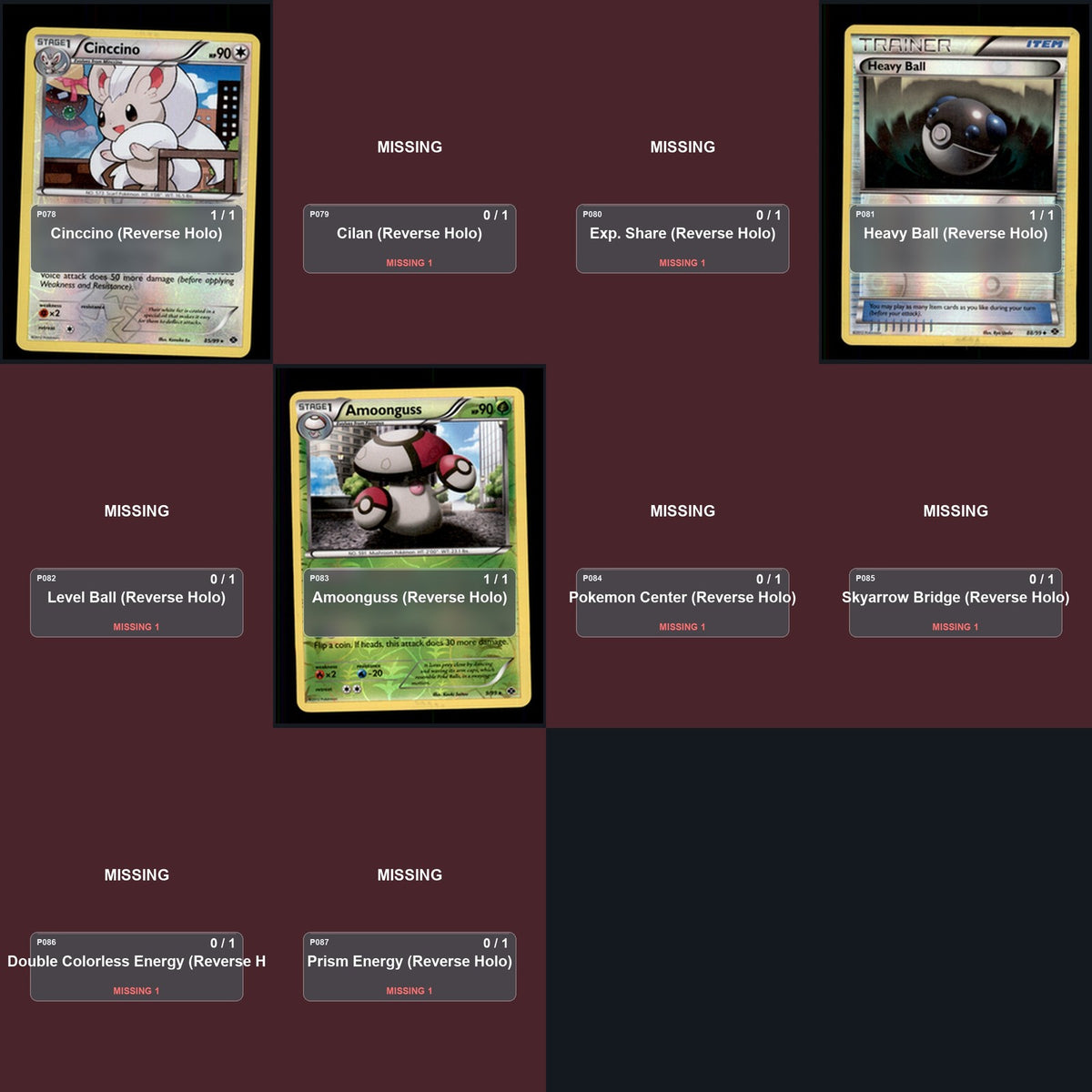 Pokemon TCG Next Destinies Reverse Holo Master Set 4 Reverse Holo Card