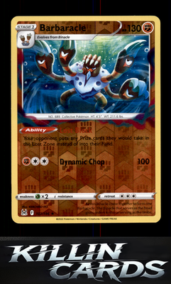Reverse Holofoil Barbaracle 107/196 Pokemon Holo Rare SWSH11: Lost Origin Card N