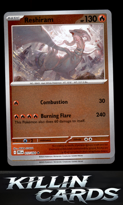 Reverse Holofoil Reshiram 017/094 Pokemon Rare ME02: Phantasmal Flames Card NM