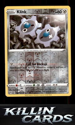 Reverse Holofoil Klink 125/189 Pokemon Common SWSH03: Darkness Ablaze Card NM