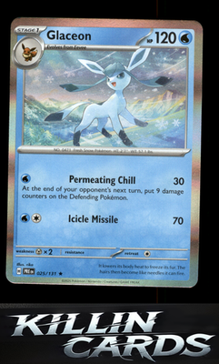 Glaceon 025/131 Pokemon Rare SV: Prismatic Evolutions Card NM