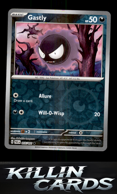 Reverse Holofoil Gastly 055/091 Pokemon Common SV: Paldean Fates Card NM
