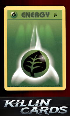 Grass Energy 127/130 Pokemon Common Base Set 2 Card LP