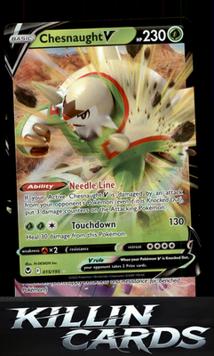 Chesnaught V 015/195 Pokemon Ultra Rare SWSH12: Silver Tempest Card NM