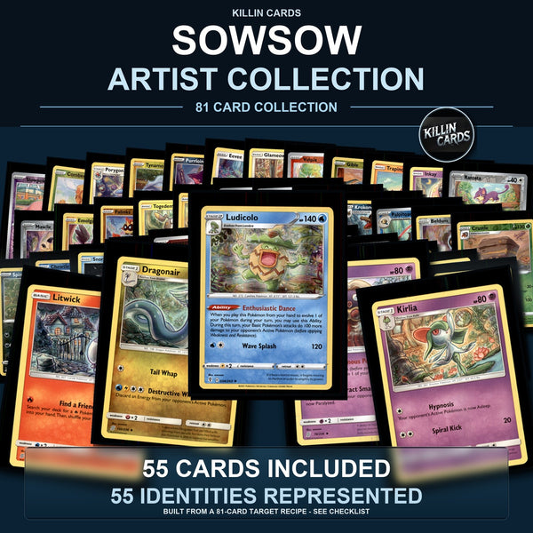 Pokemon TCG sowsow Artist Collection 55 Cards Lot