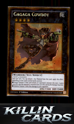 1st Edition Gagaga Cowboy PGL3-EN067 YuGiOh Gold Rare Premium Gold: Infinite Gol