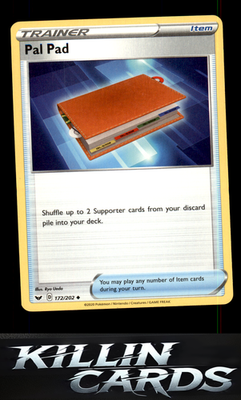 Pal Pad 172/202 Pokemon Uncommon SWSH01: Sword & Shield Base Set Card NM