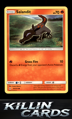 Salandit 30/214 Pokemon Common SM - Unbroken Bonds Card NM