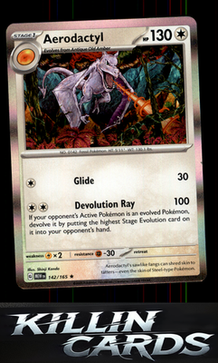 Aerodactyl 142/165 Pokemon Rare SV: Scarlet & Violet 151 Card NM