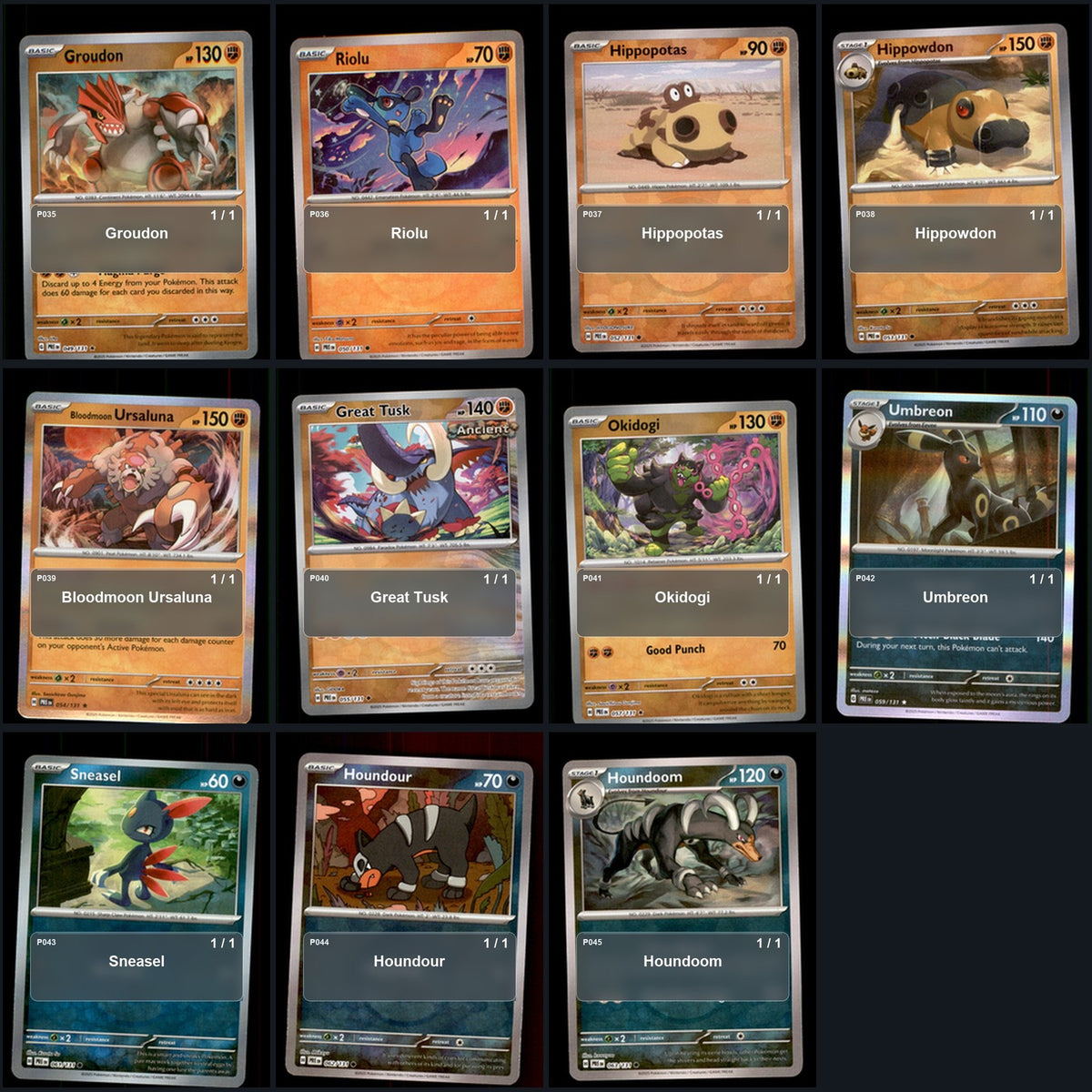 Pokemon TCG SV: Prismatic Evolutions C/UC/R Standard Set 97 Cards