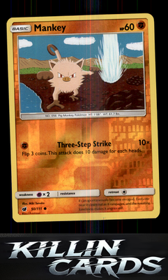 Reverse Holofoil Mankey 50/111 Pokemon Common SM - Crimson Invasion Card NM