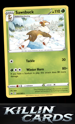 Sawsbuck 012/198 Pokemon Rare SWSH06: Chilling Reign Card NM