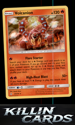 Volcanion 25/214 Pokemon Holo Rare SM - Unbroken Bonds Card NM