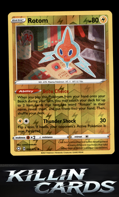 Reverse Holofoil Rotom 034/072 Pokemon Uncommon Shining Fates Card NM