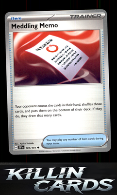 Meddling Memo 181/191 Pokemon Uncommon SV08: Surging Sparks Card NM