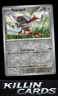 Reverse Holofoil Pawniard 148/197 Pokemon Common SV03: Obsidian Flames Card NM
