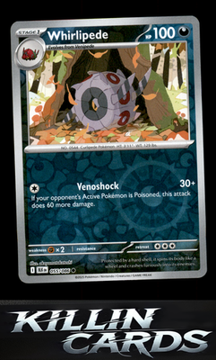 Reverse Holofoil Whirlipede 055/086 Pokemon Common SV: Black Bolt Card NM