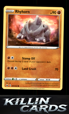 Rhyhorn (097) 097/202 Pokemon Common SWSH01: Sword & Shield Base Set Card NM