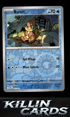 Reverse Holofoil Buizel 057/182 Pokemon Common SV10: Destined Rivals Card NM