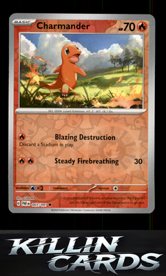 Reverse Holofoil Charmander - 007/091 007/091 Pokemon Common SV: Paldean Fates C