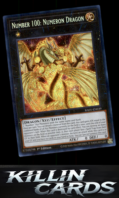 1st Edition Number 100: Numeron Dragon (Platinum Secret Rare) RA01-EN039 YuGiOh