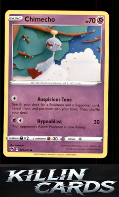 Chimecho 072/185 Pokemon Common SWSH04: Vivid Voltage Card NM