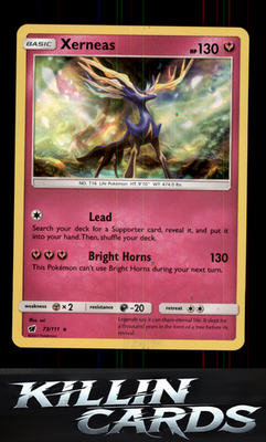 Xerneas 73/111 Pokemon Holo Rare SM - Crimson Invasion Card NM