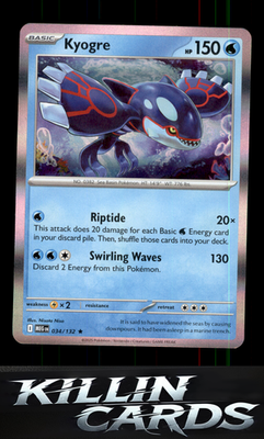 Kyogre 034/132 Pokemon Rare ME01: Mega Evolution Card NM