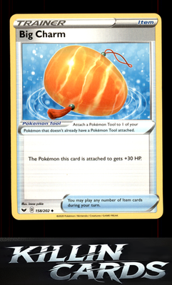 Big Charm 158/202 Pokemon Uncommon SWSH01: Sword & Shield Base Set Card NM