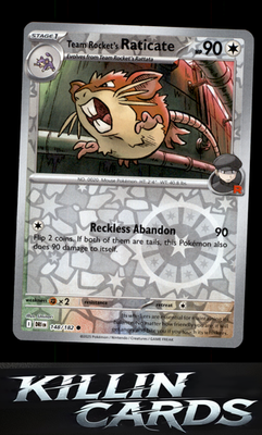 Reverse Holofoil Team Rocket's Raticate - 148/182 148/182 Pokemon Common SV10: D