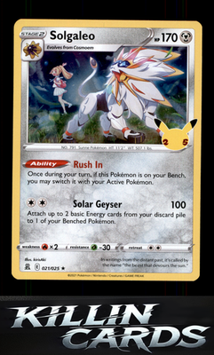 Solgaleo 021/025 Pokemon Holo Rare Celebrations Card NM