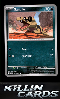 Sandile 064/094 Pokemon Common ME02: Phantasmal Flames Card NM