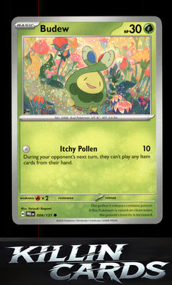 Budew 004/131 Pokemon Common SV: Prismatic Evolutions Card NM