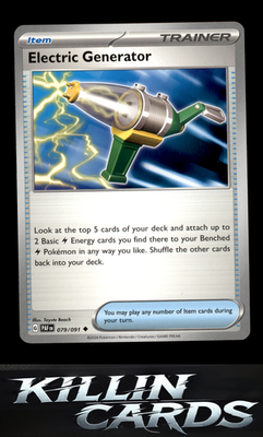 Electric Generator 079/091 Pokemon Uncommon SV: Paldean Fates Card NM