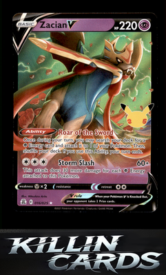 Zacian V 016/025 Pokemon Ultra Rare Celebrations Card NM
