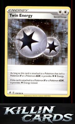 Twin Energy 174/192 Pokemon Uncommon SWSH02: Rebel Clash Card NM