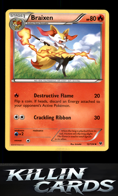 Braixen 12/124 Pokemon Uncommon XY - Fates Collide Card LP
