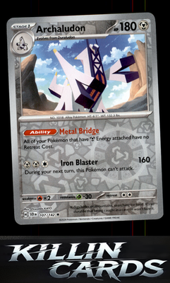 Reverse Holofoil Archaludon - 107/142 107/142 Pokemon Rare SV07: Stellar Crown C
