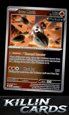 Reverse Holofoil Iron Moth - 028/182 028/182 Pokemon Rare SV04: Paradox Rift Car