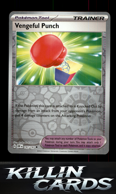 Reverse Holofoil Vengeful Punch 197/197 Pokemon Uncommon SV03: Obsidian Flames C